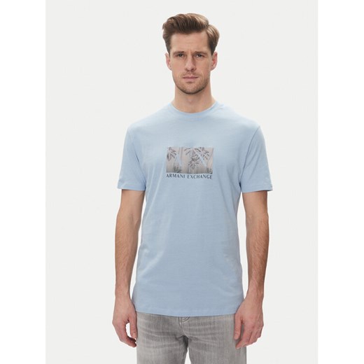 Armani Exchange T-Shirt XM000555 AF10358 U9360 Błękitny Regular Fit ze sklepu MODIVO w kategorii T-shirty męskie - zdjęcie 182727826