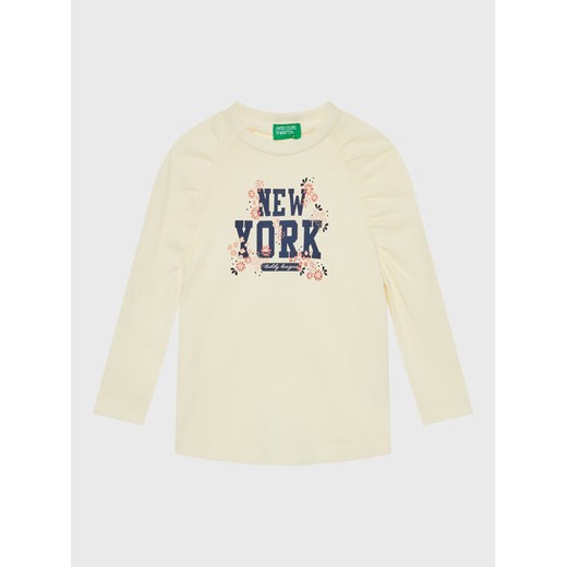 United Colors Of Benetton Bluzka 3VR5G105K Beżowy Regular Fit ze sklepu MODIVO w kategorii Bluzki dziewczęce - zdjęcie 182728015