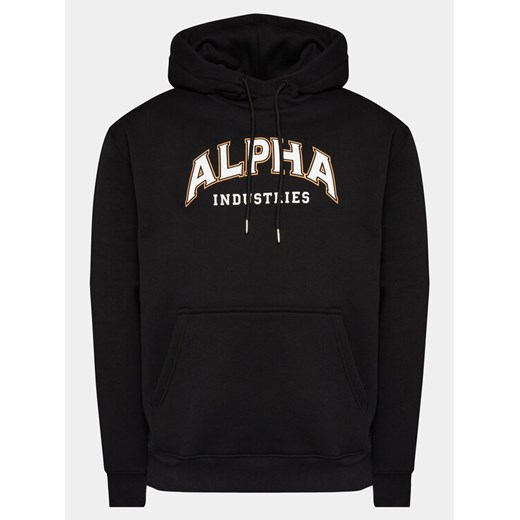 Alpha Industries Bluza College 146331 Czarny Regular Fit ze sklepu MODIVO w kategorii Bluzy męskie - zdjęcie 182728016