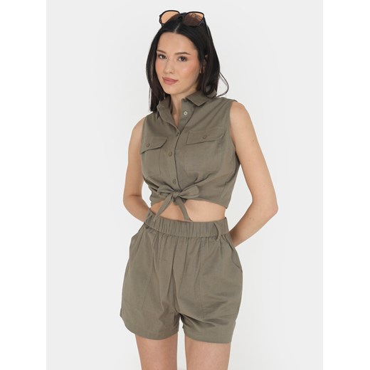 Brave Soul Koszula LWT-548ELIZABETH Khaki Straight Fit ze sklepu MODIVO w kategorii Koszule damskie - zdjęcie 182728106