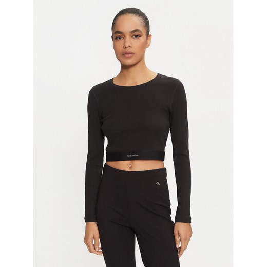Calvin Klein Underwear Bluzka 000QS7217E Czarny Slim Fit ze sklepu MODIVO w kategorii Bluzki damskie - zdjęcie 182728356
