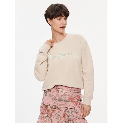 Pepe Jeans Bluza Lana PL581430 Écru Regular Fit ze sklepu MODIVO w kategorii Bluzy damskie - zdjęcie 182728437