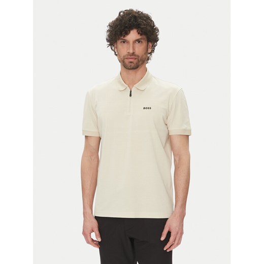 BOSS Polo Philix Pima 50538177 Beżowy Regular Fit ze sklepu MODIVO w kategorii T-shirty męskie - zdjęcie 182728456
