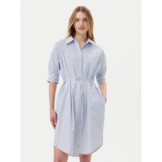 JOOP! Jeans Sukienka koszulowa Dua 30046173 Błękitny Relaxed Fit ze sklepu MODIVO w kategorii Sukienki - zdjęcie 182728519