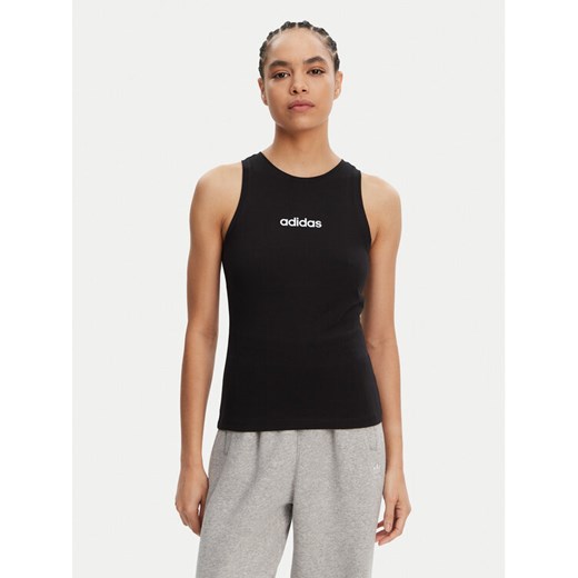 adidas Top Essentials Linear JC5798 Czarny Slim Fit ze sklepu MODIVO w kategorii Bluzki damskie - zdjęcie 182728527
