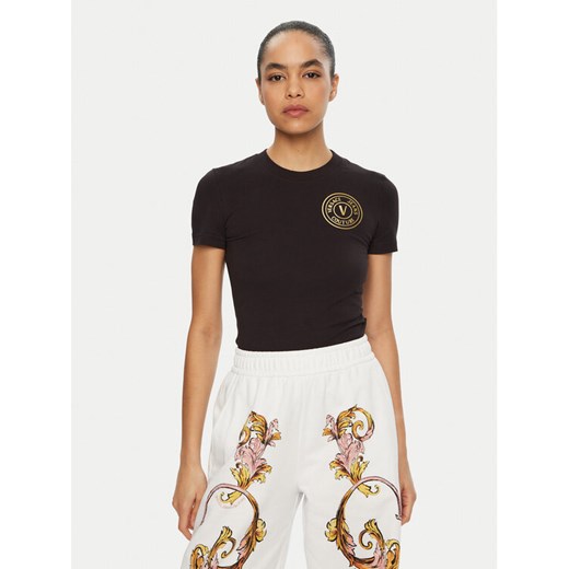 Versace Jeans Couture T-Shirt 78HAHT00 Czarny Regular Fit ze sklepu MODIVO w kategorii Bluzki damskie - zdjęcie 182728539