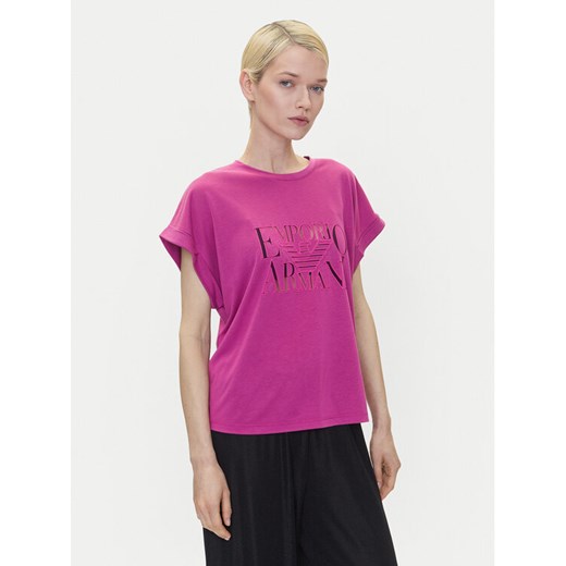 Emporio Armani T-Shirt EW000616 AF12187 UA227 Różowy Loose Fit ze sklepu MODIVO w kategorii Bluzki damskie - zdjęcie 182728567