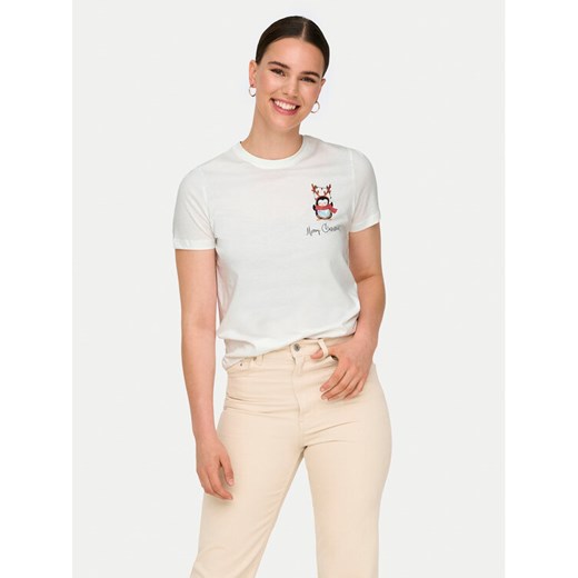 ONLY T-Shirt Kita 15331069 Biały Regular Fit ze sklepu MODIVO w kategorii Bluzki damskie - zdjęcie 182728626