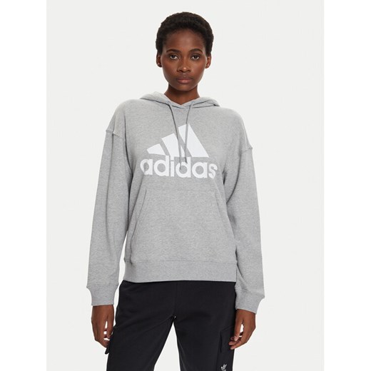 adidas Bluza Essentials Big Logo IC9865 Szary Loose Fit ze sklepu MODIVO w kategorii Bluzy damskie - zdjęcie 182728758