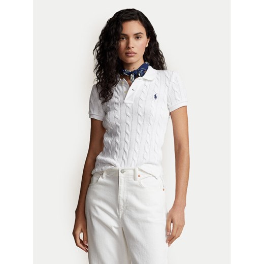 Polo Ralph Lauren Polo Logo Embroidery Braided Polo Shirt 211943010001 Biały Polo Ralph Lauren XXL MODIVO