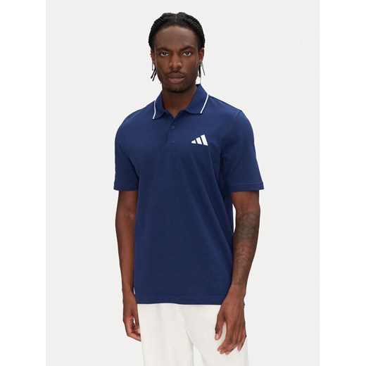 adidas Polo Essentials Small Logo JE9021 Granatowy Regular Fit ze sklepu MODIVO w kategorii T-shirty męskie - zdjęcie 182728909