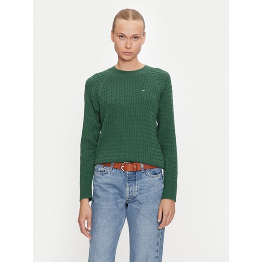 Tommy Hilfiger Sweter WW0WW41142 Zielony Regular Fit Tommy Hilfiger XS MODIVO