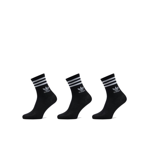 adidas Zestaw 3 par wysokich skarpet unisex Mid Cut Crew IL5022 Czarny ze sklepu MODIVO w kategorii Skarpetki dziecięce - zdjęcie 182728989