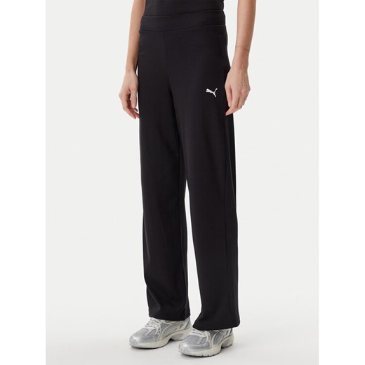 Puma Spodnie dresowe Ess Elevated 685025 Czarny Straight Fit ze sklepu MODIVO w kategorii Spodnie damskie - zdjęcie 182728996