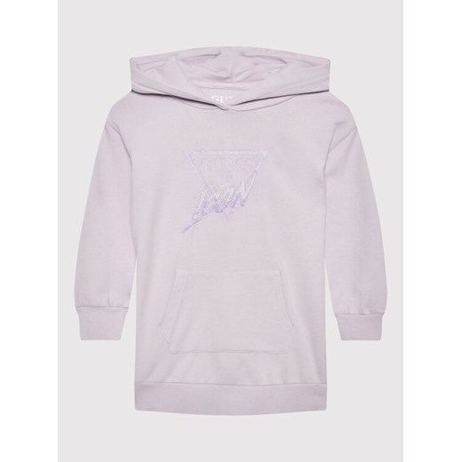 Guess Sukienka dzianinowa K2YK03 KA6R3 Fioletowy Regular Fit ze sklepu MODIVO w kategorii Bluzy dziewczęce - zdjęcie 182729016