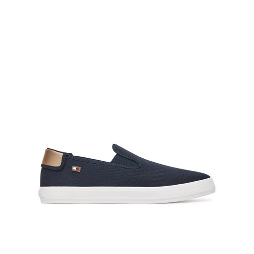 Tommy Hilfiger Tenisówki Vulc Canvas Slip-On Sneaker FW0FW08645 Granatowy ze sklepu MODIVO w kategorii Trampki damskie - zdjęcie 182729079