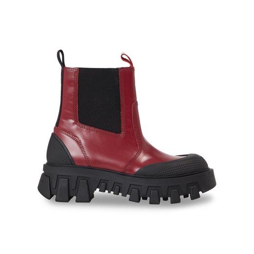 Tommy Jeans Sztyblety Tjw Chunky Chelsea Mix Material EN0EN02375 Czerwony ze sklepu MODIVO w kategorii Botki - zdjęcie 182729115