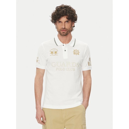 La Martina Polo Achille MAPG30 PK097 Biały Regular Fit ze sklepu MODIVO w kategorii T-shirty męskie - zdjęcie 182729289