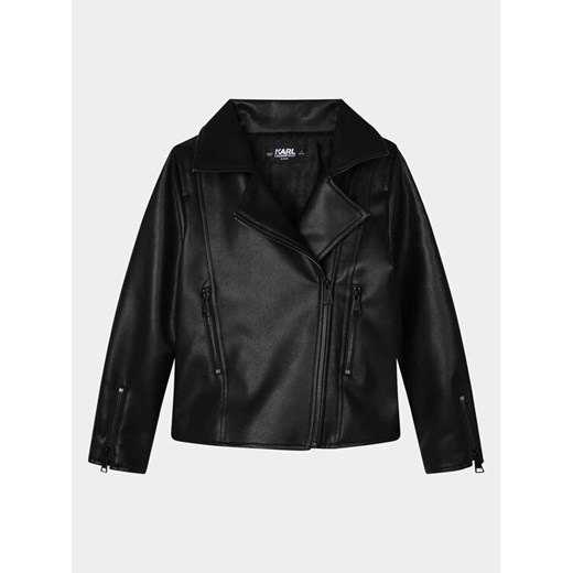 Karl Lagerfeld Kids Kurtka z imitacji skóry Z16161 S Czarny Regular Fit ze sklepu MODIVO w kategorii Kurtki dziewczęce - zdjęcie 182729396
