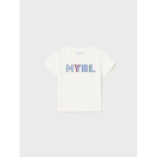 Mayoral T-Shirt 106 Biały Regular Fit ze sklepu MODIVO w kategorii Koszulki niemowlęce - zdjęcie 182729409