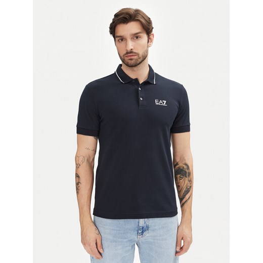 EA7 Emporio Armani Polo 8NPF16 PJVUZ 1562 Granatowy Slim Fit ze sklepu MODIVO w kategorii T-shirty męskie - zdjęcie 182729427