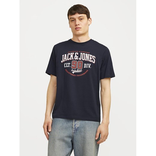Jack&Jones T-Shirt Logo 12254862 Granatowy Standard Fit ze sklepu MODIVO w kategorii T-shirty męskie - zdjęcie 182729506