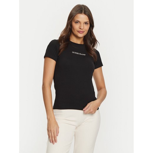 Guess Jeans T-Shirt W4YI01 J1314 Czarny Regular Fit ze sklepu MODIVO w kategorii Bluzki damskie - zdjęcie 182729549