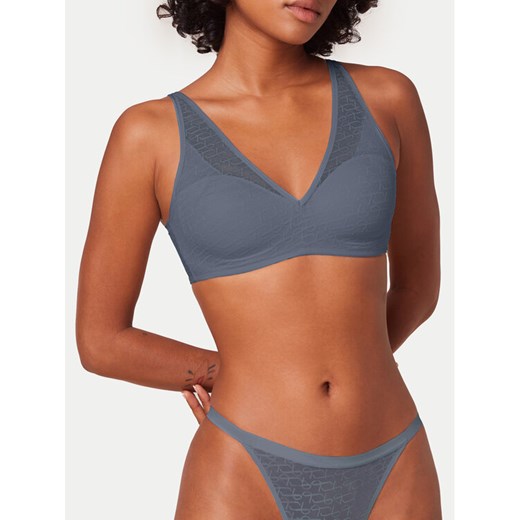 Triumph Biustonosz bezfiszbinowy Triumph Signature Sheer 10215909 Niebieski ze sklepu MODIVO w kategorii Biustonosze - zdjęcie 182729586