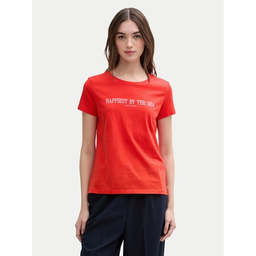 Tom Tailor Denim T-Shirt 1045417 Czerwony Regular Fit ze sklepu MODIVO w kategorii Bluzki damskie - zdjęcie 182729677