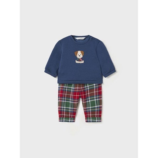 Mayoral Komplet bluza i spodnie materiałowe 2.522 Granatowy Regular Fit ze sklepu MODIVO w kategorii Komplety niemowlęce - zdjęcie 182729689
