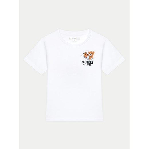 Guess T-Shirt N5GI08 K8HM4 Biały Regular Fit ze sklepu MODIVO w kategorii Bluzki dziewczęce - zdjęcie 182729709
