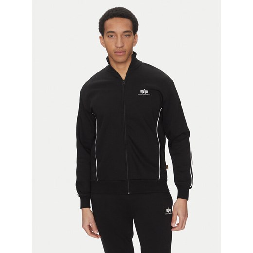 Alpha Industries Bluza Small Logo 156305 Czarny Regular Fit ze sklepu MODIVO w kategorii Bluzy męskie - zdjęcie 182729768