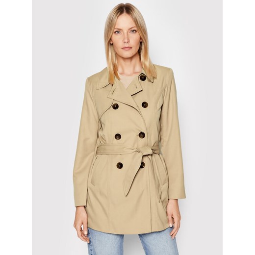 ONLY Trencz Valerie 15191821 Beżowy Regular Fit ze sklepu MODIVO w kategorii Płaszcze damskie - zdjęcie 182729836