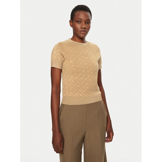BOSS Sweter 50542290 Beżowy Regular Fit ze sklepu MODIVO w kategorii Swetry damskie - zdjęcie 182729929