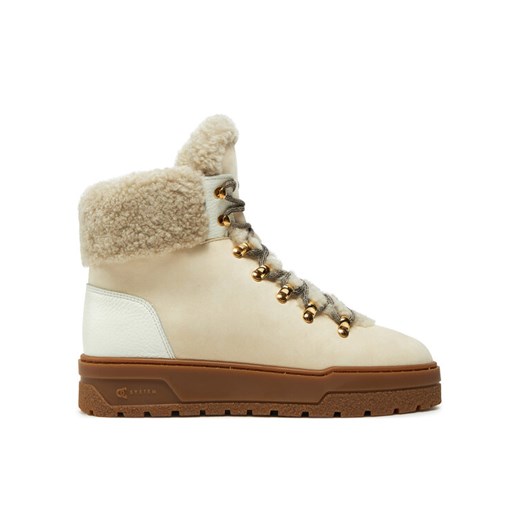 Pollini Botki SA21254H0LTOA10A Écru ze sklepu MODIVO w kategorii Botki - zdjęcie 182729946