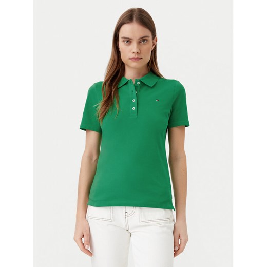 Tommy Hilfiger Polo 1985 WW0WW43225 Zielony Slim Fit ze sklepu MODIVO w kategorii Bluzki damskie - zdjęcie 182729985