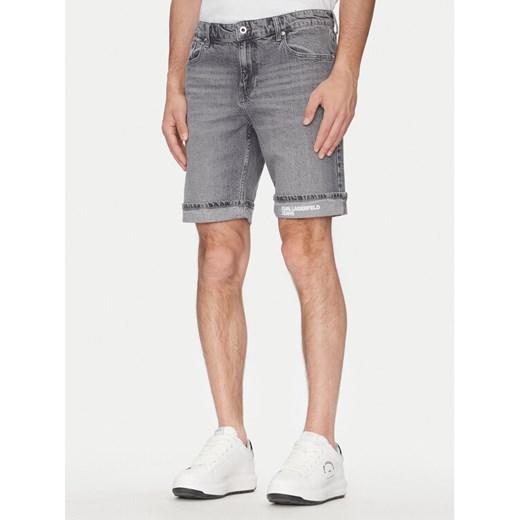 Karl Lagerfeld Jeans Szorty jeansowe A2M10082 Szary Slim Fit ze sklepu MODIVO w kategorii Spodenki męskie - zdjęcie 182730248