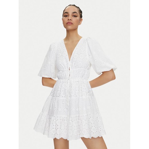 Pepe Jeans Sukienka letnia Delia PL953475 Biały Regular Fit ze sklepu MODIVO w kategorii Sukienki - zdjęcie 182730389