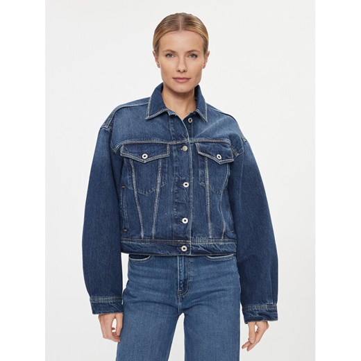 Pepe Jeans Kurtka jeansowa Turner Sparkle PL402328 Granatowy Relaxed Fit ze sklepu MODIVO w kategorii Kurtki damskie - zdjęcie 182730405