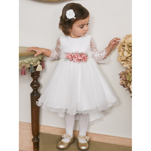 Abel & Lula Sukienka elegancka 5509 Biały Regular Fit ze sklepu MODIVO w kategorii Sukienki niemowlęce - zdjęcie 182730408