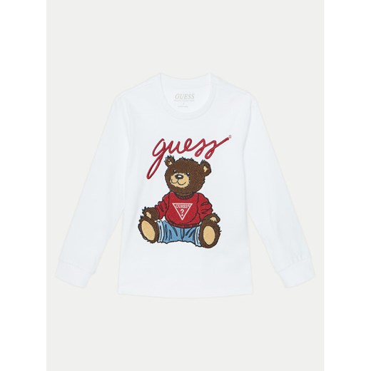 Guess Bluzka L5RI32 K8HM4 Biały Regular Fit ze sklepu MODIVO w kategorii Bluzki dziewczęce - zdjęcie 182730416