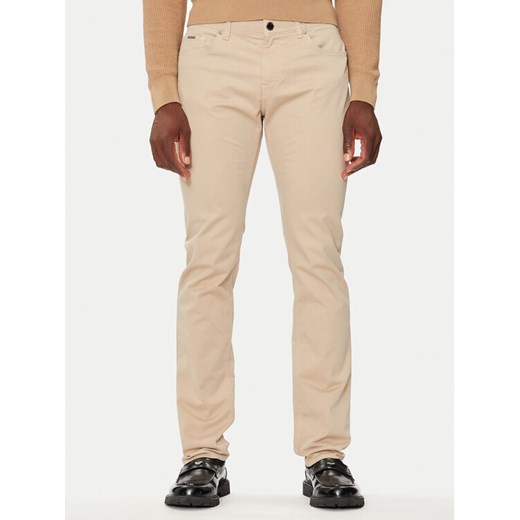 Boss Spodnie materiałowe Daelaware3-1-20+ 50440492 Beżowy Slim Fit ze sklepu MODIVO w kategorii Spodnie męskie - zdjęcie 182730425