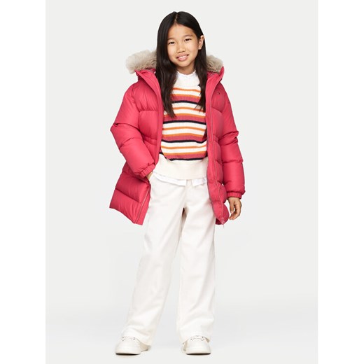 Tommy Hilfiger Kurtka puchowa KG0KG07805 M Różowy Regular Fit ze sklepu MODIVO w kategorii Kurtki dziewczęce - zdjęcie 182730469
