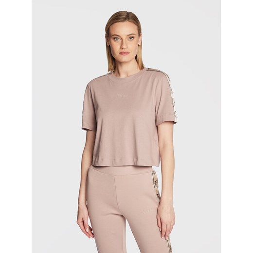 Guess T-Shirt V3RI08 I3Z14 Różowy Relaxed Fit ze sklepu MODIVO w kategorii Bluzki damskie - zdjęcie 182730529