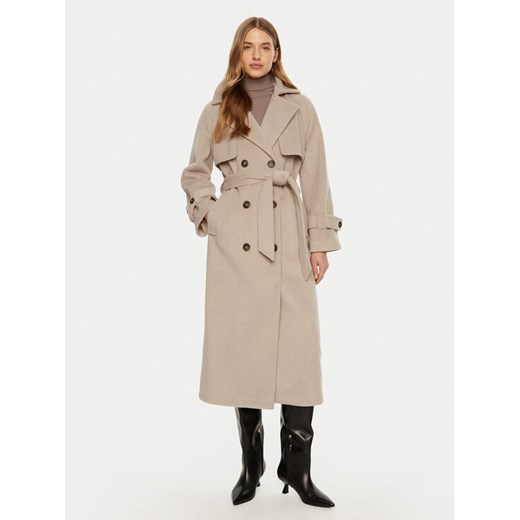 ACCESS FASHION Płaszcz przejściowy 44-9001-119 Beżowy Relaxed Fit ze sklepu MODIVO w kategorii Płaszcze damskie - zdjęcie 182730576
