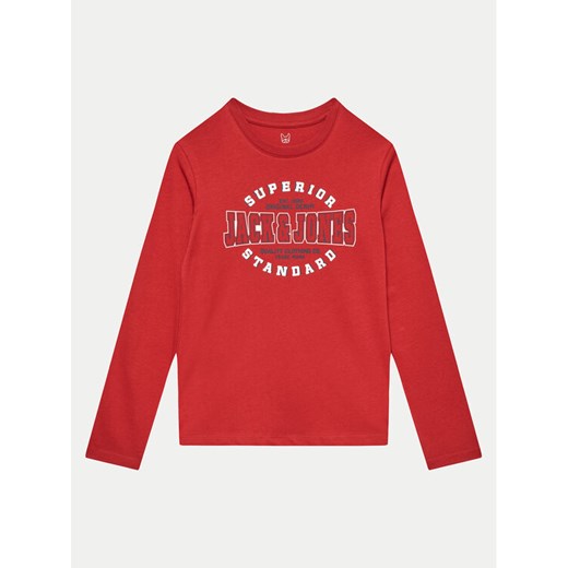 Jack&Jones Junior Bluzka Logo 12258880 Czerwony Regular Fit ze sklepu MODIVO w kategorii T-shirty chłopięce - zdjęcie 182730595