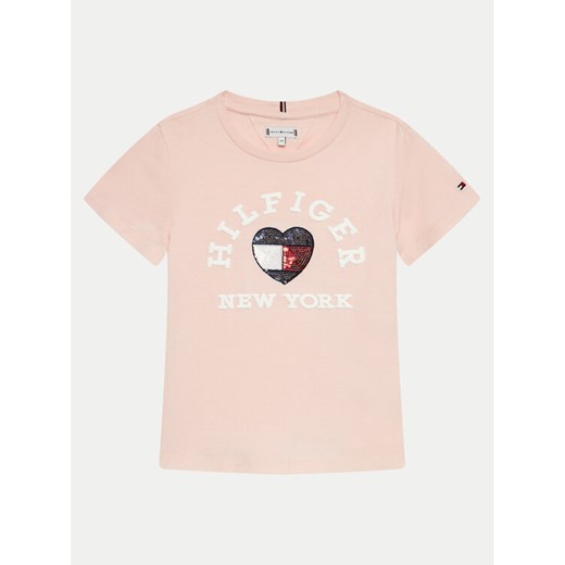 Tommy Hilfiger T-Shirt KG0KG07857 D Różowy Regular Fit ze sklepu MODIVO w kategorii Bluzki dziewczęce - zdjęcie 182730716