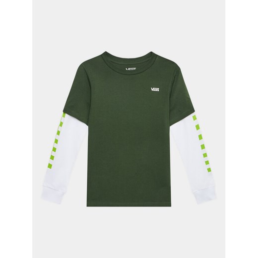 Vans Bluzka By Long Check Twofer Boys VN0A49OY Khaki Regular Fit ze sklepu MODIVO w kategorii T-shirty chłopięce - zdjęcie 182730816