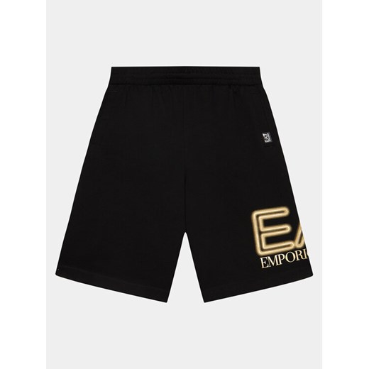 EA7 Emporio Armani Szorty materiałowe 3DBS57 BJ05Z 0200 Czarny Regular Fit ze sklepu MODIVO w kategorii Kąpielówki chłopięce - zdjęcie 182730856