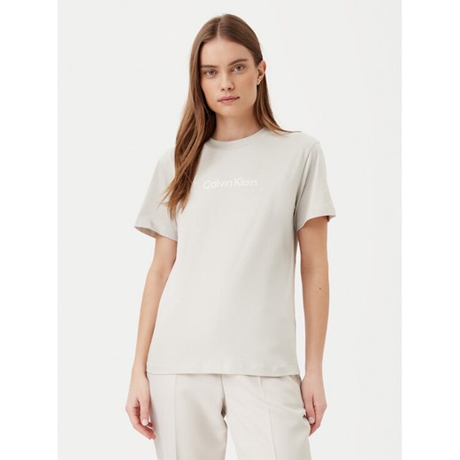 Calvin Klein T-Shirt Hero Logo K20K205448 Szary Regular Fit ze sklepu MODIVO w kategorii Bluzki damskie - zdjęcie 182730967